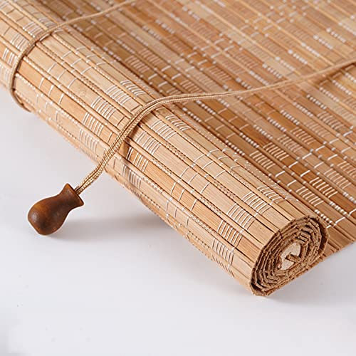 Carbonization Bambus-Rollo, Bambus-Rollo, Sonnenschutz, atmungsaktiver römischer Bambus-Vorhang, lichtfilternde UV-Schutz-Fensterläden aus Holz, für Innen/Außen, individuell (B90 x H240 cm/3