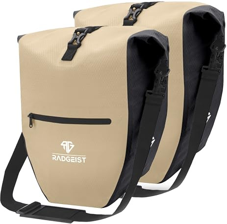 RADGEIST Juego de 2 bolsas para portaequipajes. Bolsa para portaequipajes. Bolsa impermeable y bandolera. Bolsa para bicicleta con reflectores
