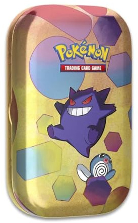 Pokemon TCG: Scarlet & Violet—151 Mini Tin – Gengar and Poliwag (2 Booster Packs, 1 Coin & 1 Art Card)
