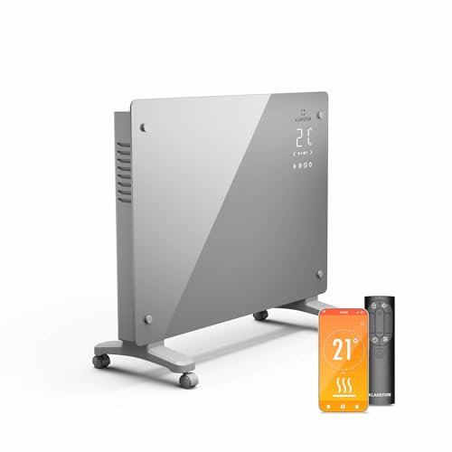 Klarstein Smart Termoconvettore - 1500W, Installazione A Parete/Libera, Display a Led, Controllo tramite App, Efficienza Energetica, Protezione Contro Il Surriscaldamento e il Gelo, Blocco per Bambini