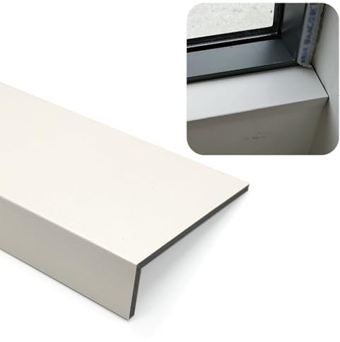 Weiße Fensterbankkantenabdeckung, Kantenschutzplatte für Erkerfenster mit Holzmaserung, dekorative Fensterbankabdeckung für Restaurant/Büro/Hotel (60 x 15 cm)