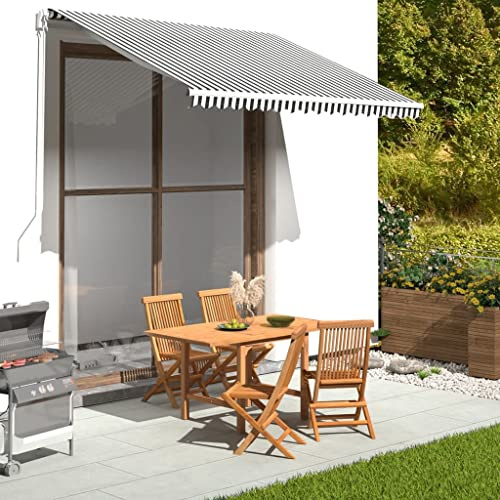 Annlera Telo di ricambio per tende da sole, per finestre, balcone o giardino, resistente ai raggi UV, colore antracite e bianco, 280 x 245 cm