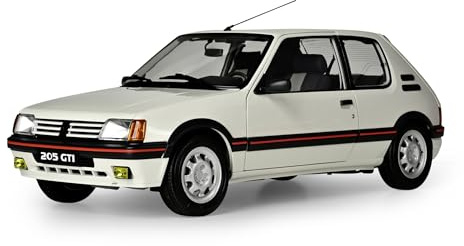 IXO Collections 1:8 IXO Peugeot 205 GTI Weiß - Modellbau, Standmodellbau, hochwertiger Bausatz, Modellbausatz, 720 Teile, Auto Bausatz