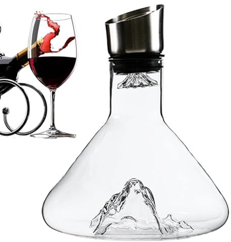 Iceberg Carafe À Décanter À Vin, 1800ml Aérateur De Vin, Cristallin Clear Avec Une Carafe De Vin, Aérateur De Vin Transparent Avec Fond Iceberg, Carafe À Vin Élégante Avec Aérateur