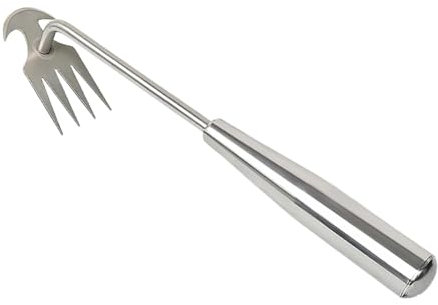 Désherbeur Manuel en Acier Inoxydable - 40 cm Outil de Désherbage Manuel avec 4 Dents - Outil de Jardinage