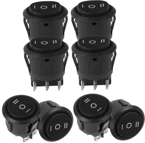MAGICLULU Interrupteur à Bascule Rond Contrôle Flexible et Installation Facile 6 Broches 3 Positions en Pa Noir pour Usage Marin et Appareils Électroniques