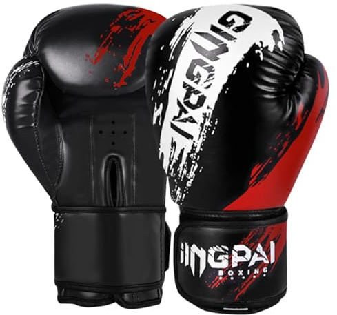 Kids Boxing Glove 6oz 8oz，Boxing Gloves for Kids Youth Boys Girls 3-8 Years， Junior Training Mitt for Sparring， Muay，Kickboxing, Punching Bag, Focus Pads, MMA(Painting Black, 6oz)