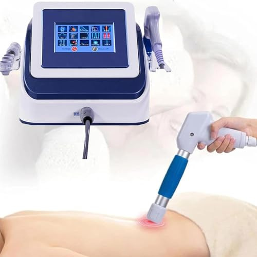 Apparecchio Terapia Ad Onde D'urto, Apparecchio Terapia Ad Onde D'urto Extracorporea Con Testine Lavoro Focalizzate E Radiali, Per Alleviare Il Dolore Cronico E Il Massaggio Muscolare,Blue