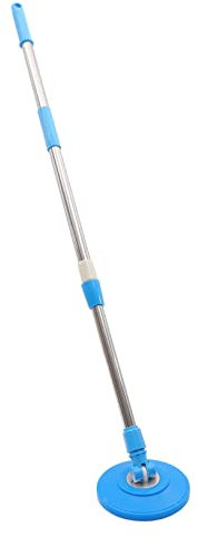 Manche à Balai en Acier Inoxydable pour Mop Rotatif, Tête Pivotante 360°