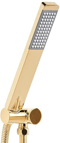 Handbrause Metall gold 1 Strahlart rechteckig Stab Duschkopf modern Chilapa