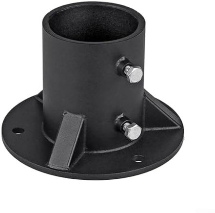 ZiStarlilife Maillons de chaîne en acier pour poteau de clôture - Support de sol avec vis de fixation latérales - Bride de sol ronde robuste pour poteaux cylindriques (78 mm)