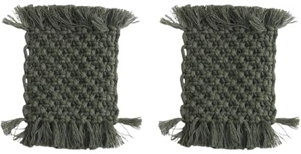 Confezione da 2 sottopentola in cotone lavorato all'uncinetto, colorato, tessuto a mano, per piatti caldi, utensili da cucina, sottopentola fatti a mano
