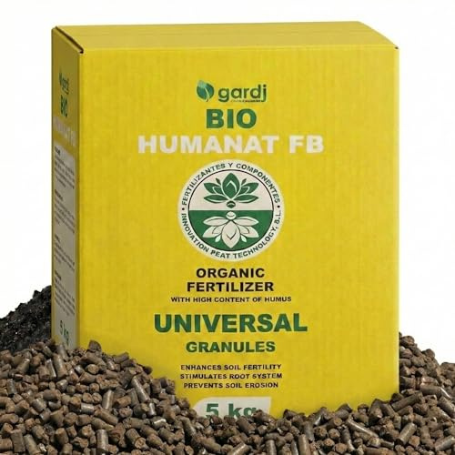 GARDJ Humanat Organischer Humindünger Granulat - Für Gemüse, Obst, Blumen & Stauden - Bodenverbesserer & Kompostaktivator - Bio-Dünger für gesunde Pflanzen & starke Wurzeln 5 kg