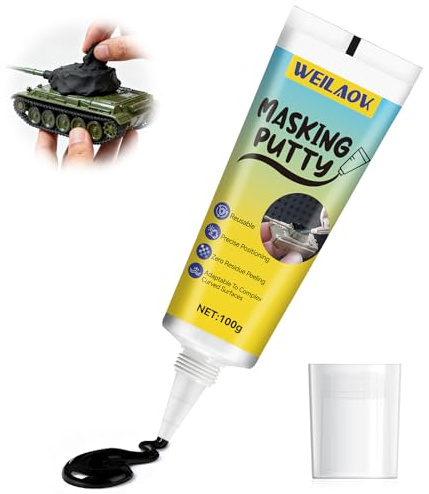 WEILAOK Camouflage Elastic Putty, Mastic de Masquage, Ruban de Masquage, Excellente Plasticité, IdéAle pour Créer des Motifs de Camouflage Sur Divers Modèles, 100g