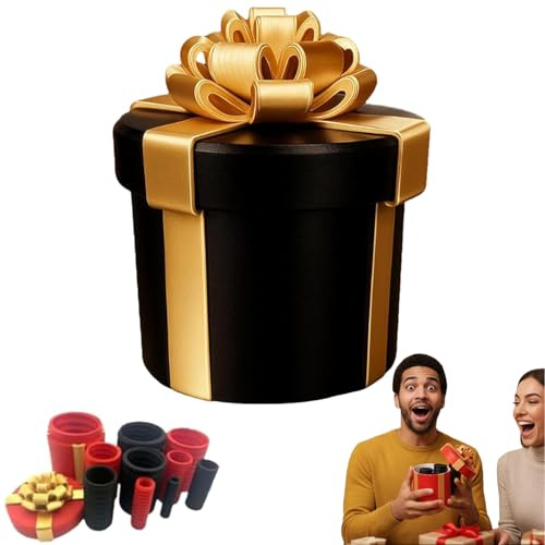 Vibbang Nervige Geschenkbox, Prank Gift Box mit 10 Schraubverschlüssen, Schwer zu Öffnen Ärgerliche Geschenkbox, Dumme Prank Geschenk, Annoying Gift Box für Geburtstag, Weihnachten, Neujahr, Halloween