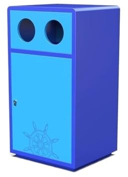 changgengyi bote de basura, Contenedor de basura exterior con tapa, metal, for parques comerciales y calles, 65 L