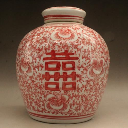 LEEDJUINE Qing Dynasty Keramik-Teedose, 15 cm, antikes Porzellan, Antik-Ornament-Kollektion