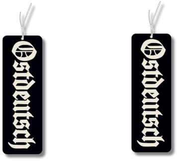 2x Duftbaum mit Ostdeutsch Motiv, Autoduft lustig Duftspender, Duftbaum Auto tuning, Lufterfrischer, Duftanhänger Set