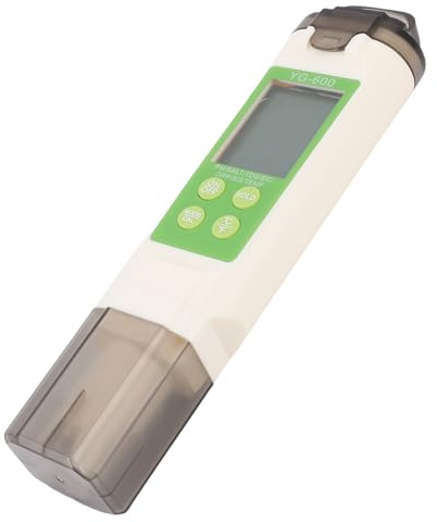 Qcwwy Testeurs de Nutriments Hydroponiques Professionnels étanches Testeur Numérique de qualité de l'eau Testeurs de Nutriments Hydroponiques 7 en 1 PH EC TDS SG Sel ORP Température IP66 Indice