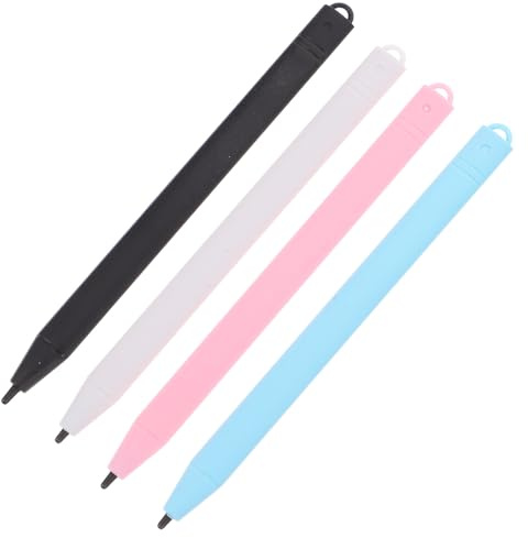 Zerodeko Stylets Universels pour Tablette D'écriture LCD 4 Pièces pour Garçon et Filles et Adultes, Stylet de Remplacement Ergonomique, Compatible Tablettes Graphiques LCD, Couleurs Noir