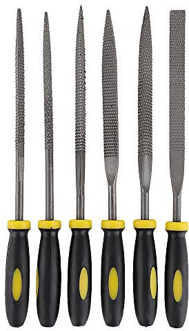 Lot de 4 mini râpes à bois assorties 160 mm avec poignée en caoutchouc