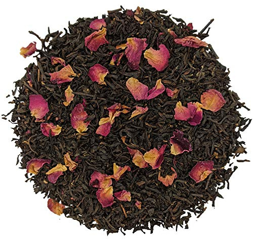 Simpli-Special English Rose Black Loose Leaf Tea | Black China Tea with Bright Rose Petals | Rich Rose Character | Delicate and Highly Aromatic | 500g in Resealable Pouch