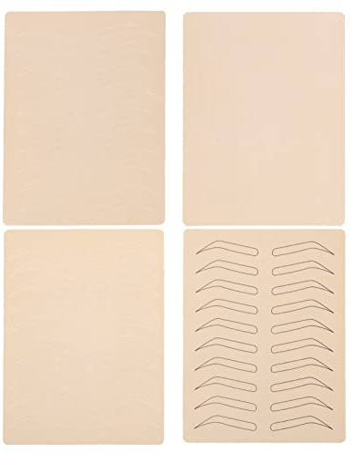 Healifty Piel Sintética Para Practicar Tatuajes Semipermanente 7.56X5.63 Pulgadas Flexible Con 4 Hojas Para Microblading Y Micropigmentación De Cejas Uso Para Principiantes