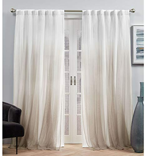 Exclusive Home Curtains EH8462-02-2-84H Crescendo Lined Blackout Hidden Tab Top Curtain Panel Pair, 52x84, Champagne