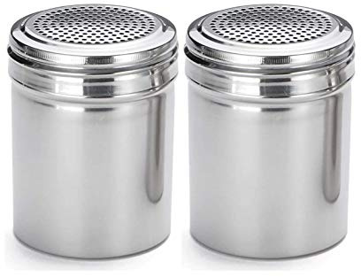 Tablecraft (159) 10-oz Stainless Steel Dredge (With No Handle) - 2 Pack
