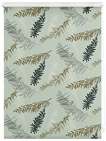 Lichtblick Klemmfix Verdunklungs-Rollo mit Motiv, ohne Bohren, Blickdicht, Seitenzugrollo, Made in Germany, Julia Schumacher, Fir Branches - Grün 90 cm x 150 cm (B x L)