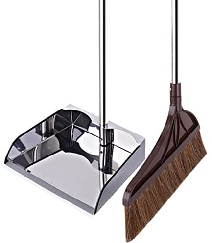 Sweepe Broom hair Brushing Street Broom Handle Dustpan Wiper Flooring (D One Size)