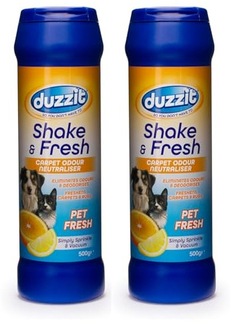 Shake & Fresh Carpet Freshener Powder in Pet Fresh - Pack of 2 x 500g Carpet Cleaner Powder Bundle by Great British Home