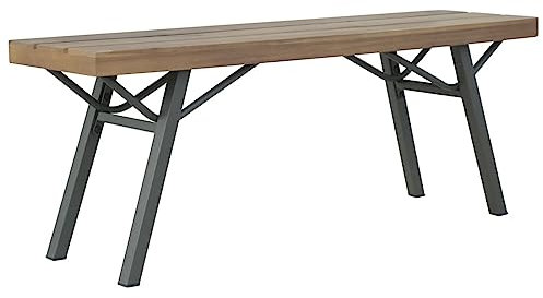 ShGaxin Gartenbank, Outer Banks, Parkbank, Garten Bank Für Draussen, Garten Sitzbank, Friesenbank, Gartenmöbel, 120 cm Massivholz Akazie