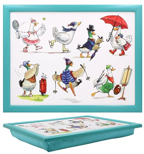 The Leonardo Collection Finola Stack Ducks Laptray With Bean Bag for Serving Dishes | Lovely Lap Trays for Eating on Lap for Dinner or Breatfast | Newly Designed Food Trays for Lap