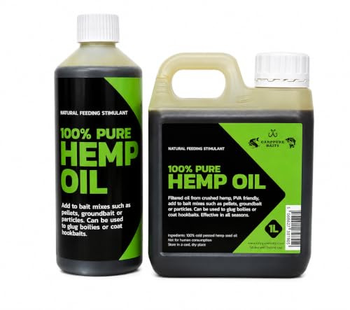 Carppurr baits Premium Pure Hemp Oil – 1L - Natural Fishing Attractant for Carp & Coarse Fish – Enhance Groundbait, Spod Mixes, Boilies & Particles
