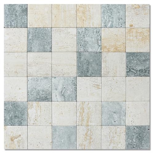 BeNice Kitchen Self Adhesive Splashback Wall Tiles Blue Rustic 10pcs