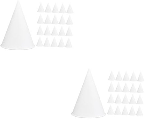 CALLARON 2 Set Bicchiere Di Carta Bicchieri Conici Di Carta Tazze Da Dessert Con Coperchi Coppa Di Gelato Ghiaccio Freddo Coppa Di Palline Di Gelato Cono Gelato Bianca 200 Pezzi*2
