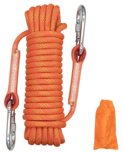 10mm Rope, Multi-purpose Rope, Utility Cord Camping, Hiking, Gardening, Home DIY, Indoor and Outdoor Use, with Storage Bag, Strong, Durable and Portable (Orange, 10 Meters)