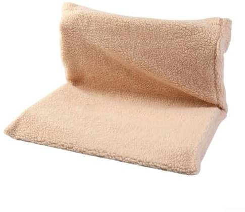 Heizkörper-Haustierbett mit Metallrahmen und Plüsch-Berber-Fleece, Wiege für Katzen und kleine Haustiere, um warm und entspannt zu bleiben (Beige)