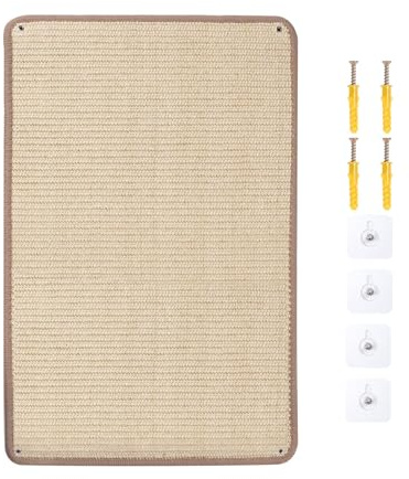 Novelfun Kratzmatte Katze 40x60cm Kratzbretter Natürliche Sisal Kratzmatte Katzenkratzmatte Kratzschutz für Sofa Möbel Wand