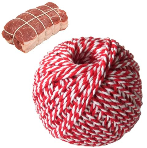Spago di cotone – 85 m sicuro per alimenti, 2 mm, corda da macellaio resistente, resistente, per avvolgere carne, , salsiccia, , giardinaggio, lavori a maglia, progetti fai da te