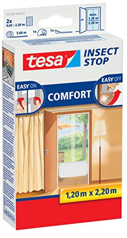 3 Stück tesa Fliegengitter 220 x 120 / Comfort-Tür 2 x 65cm weiß