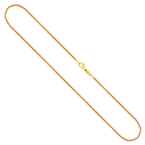 EDELIND Chaîne Maille Palmier en Or Jaune 333/1000, 45 cm,1,7 mm avec Fermoir mousqueton - Cadeau original pour Femme