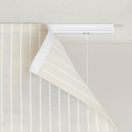 TENDAGGIMANIA Fensterrollo Innen mit Klettband aus Aluminium LÄNGE 140 cm Nach Mass- Raffrollo ohne Bohren, an Wand oder Deckenmontage