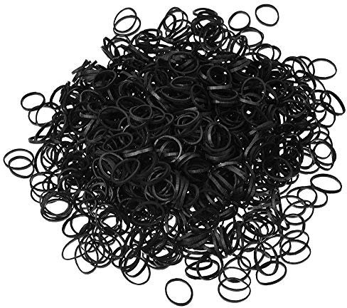3000 Mini Hair Elastics Rubber Bands Braids Braiding Plaits Small Bands (Black)