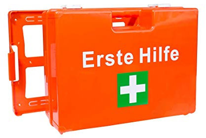 Erste-Hilfe-Koffer für Betriebe DIN 13157 PREMIUM LÜLLMANN Verbandkasten + Wandhalter orange 620139