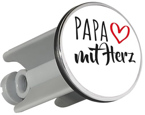 Huuraa Waschbeckenstöpsel Papa mit Herz Geschenk 4cm für Waschbecken Abflussstopfen Papa Geschenkidee