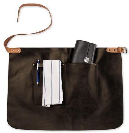 Black Forest Fox TIP HUNTER SOFT Taille Lederschürze Kochen Gaststätte-Bistro-Garten-halben Schürzen 2 Taschen Männer, Frauen, Chef, Bäcker, Kellner, Handwerker
