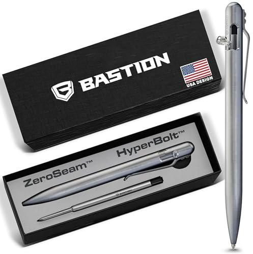 BASTION Luxury Gift Pen Exclusive Hyperbolt™ Slim & Zeroseam™ Slim Titanium Ballpoint, Executive Metal Writing Instrument, premium construction, ideal for professionals, perfect for office