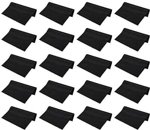 PATIKIL Eyeglass Microfiber Cleaning Cloth 7x6, 20 Pack Glasses Cleaning Cloth Soft Wipe Screen Cloth for Camera Lens Eyeglasses Screens in Individual Vinyl Pouch, Black